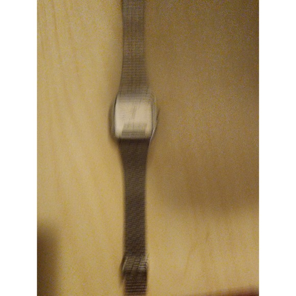 Vintage Casio AQ-321 Ana-Digi Watch Silver Tone Stainless Steel Square Face